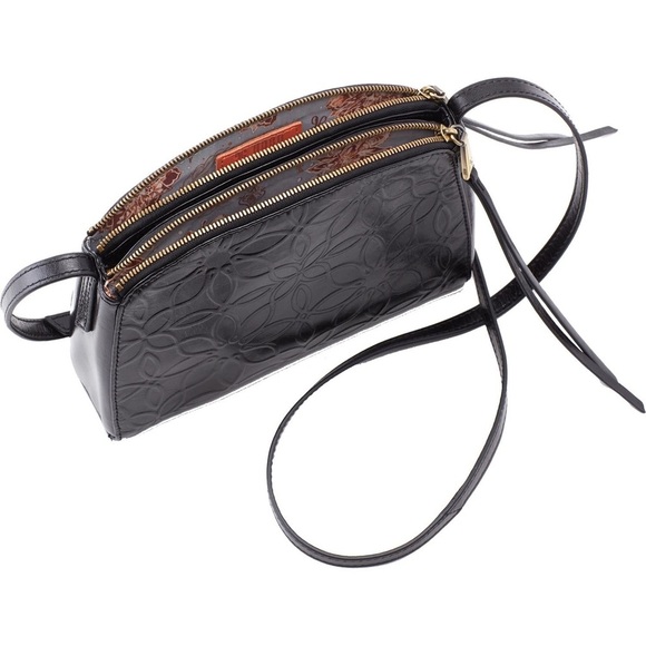 Women's Hobo Evella Geometric Emboss Black Leather - Picture 3 of 7